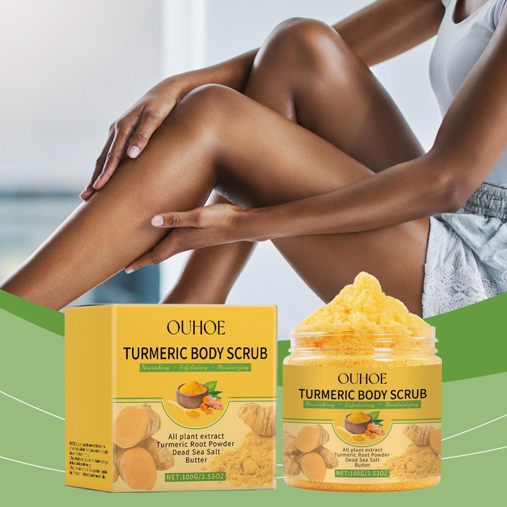 Ouhoe Turmeric Body Scrub For Softening Rough Skin Reducing Dullness And Nourishing Care