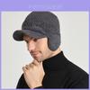 Knitted Wool Hat For Men With Earmuffs Winter Warmth Cap For Casual Outdoor Use