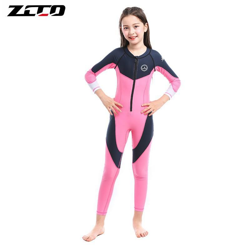 ZCCO Kids Full-Body Rash Guard Wetsuit Swimming Diving UV Protection Quick Dry Long Sleeve Unisex Child Swimwear