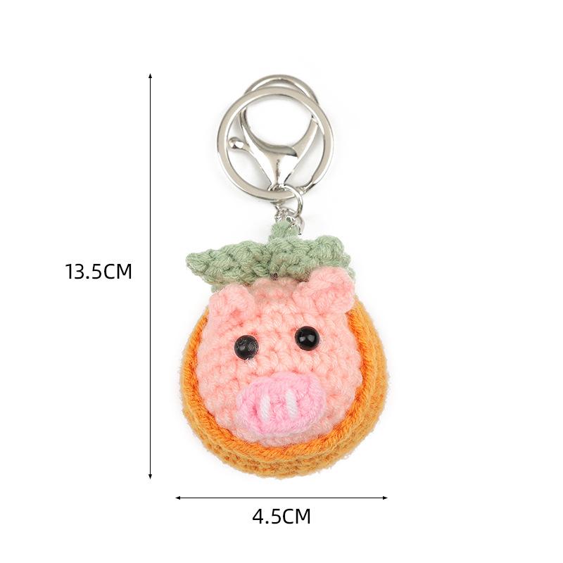 Creative Animals Keychain Hand Knitted Small Pendant Room Decor Handmade Wool Knitted Rabbit Sheep Keychain Christmas Gifts