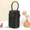 Genuine Leather Cylindrical Handbag for Carrying Water, Single-shoulder Crossbody Style, Fashionable Small Bag