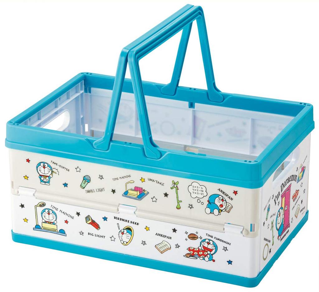 Skater Foldable Storage Toy Box with Stackable Doraemon Box, Handle, Basket, Design, 38x25x19.5cm (BWOT13-A)