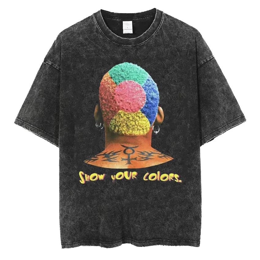 New Arrival Mens Clothes Washed Tee Shirt TShirts Men Tshirt for Men Ropa Hombre Dennis Rodman Classic Rare Black Homage