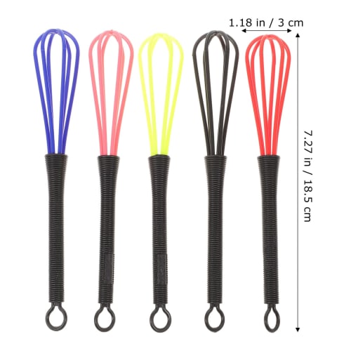 FOMIYES Plastic Whisks (5 Pieces) for Salons, Barbers, Hair Color, Dye, Cream, Whisks, Kitchen Mixer Tools for Blending, Whisking, Foaming, and Stirri
