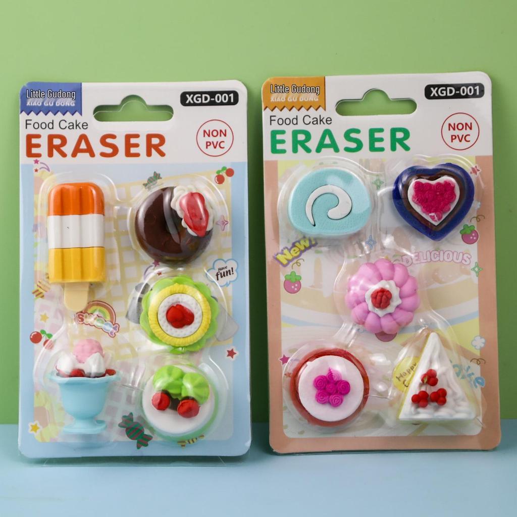 Adorable Cartoon Mini Eraser Set for Students – Perfect Back-to-School Gift
