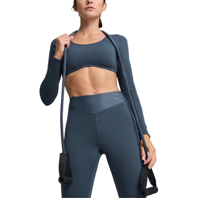 Puma X Pamela Reif Collaboration FW24 Comfort Fashionable Versatile Long Sleeve Cropped Top Women tops Black 526818-24