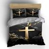 Golden cross on marble. Bedding sets Duvet covers Pillowcases(1* Duvet Cover 2* Pillowcases without duvet insert)