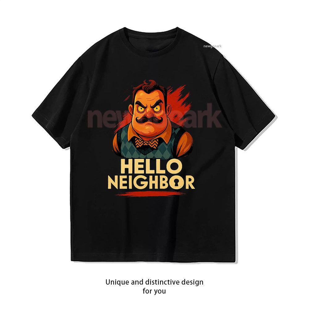 

Cryptic Games Hello Neighbor Graphic T Shirts Woman Man Casual Cotton T Shirt Cartoon Creative Streetwear Ropa De Hombre 4XL