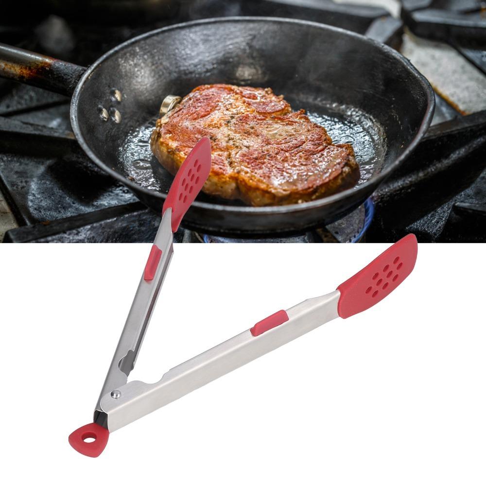 Hanging Loop Food Tongs Two Arms Cooking Tongs Compact Serving Tongs Home Kitchen красный