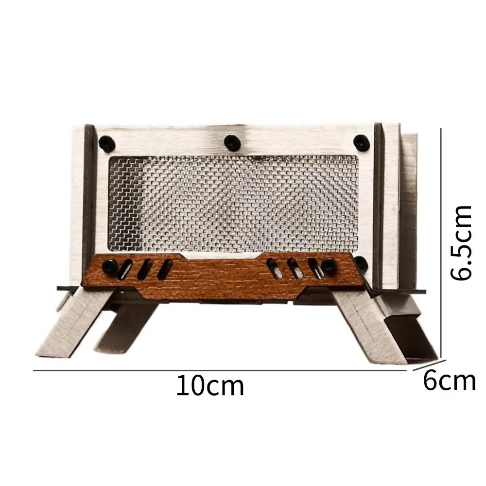 Small Camping Incense Burner Stainless Steel Mini Firewood Stove Desktop Bonfire Stove for Outdoor Picnic Table Decoration Stove
