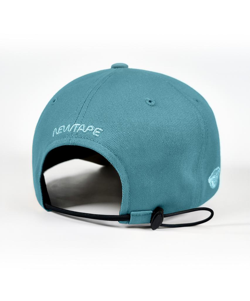 Nyuteib Silver Bag String Oversized Ball Cap - Vintage Aqua