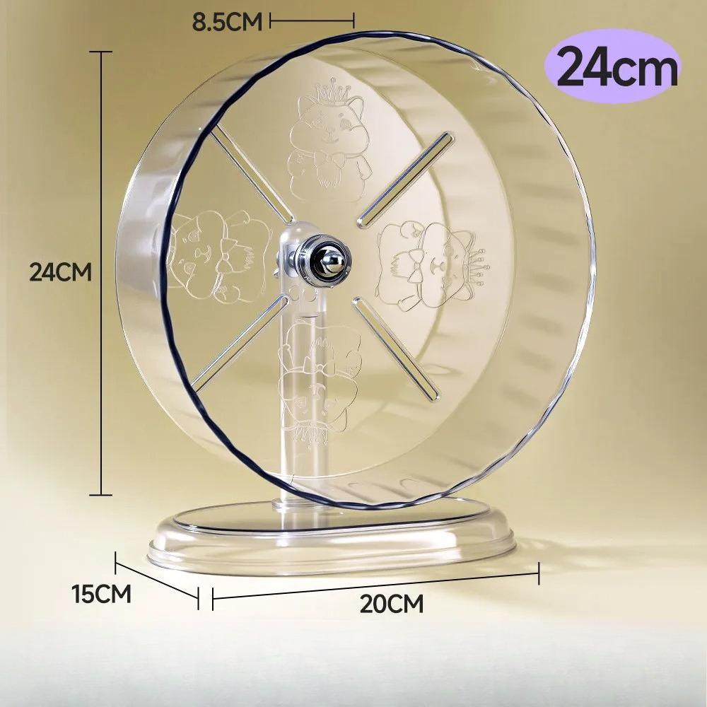 Silent Transparent Hamster Running Wheel Printed Design Small Animal Cage Accessories Suitable for Dwarf Rats And Other Pets