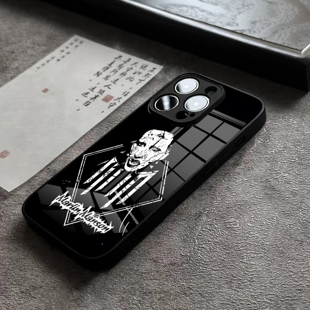 

Marilyn Manson Phone Case For IPhone 16 Pro Max 15 Plus 14 Pro 12 11 13 Mini X XR XS Max 8 7 Plus SE Glass Cover iPhone11 ProMax