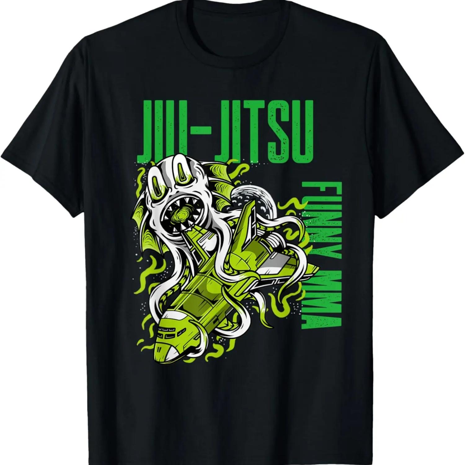 

Jiu-Jitsu Space Monster, Rocket Ship, Grapple, MMA, Fight T-Shirt XXXXXL чорний