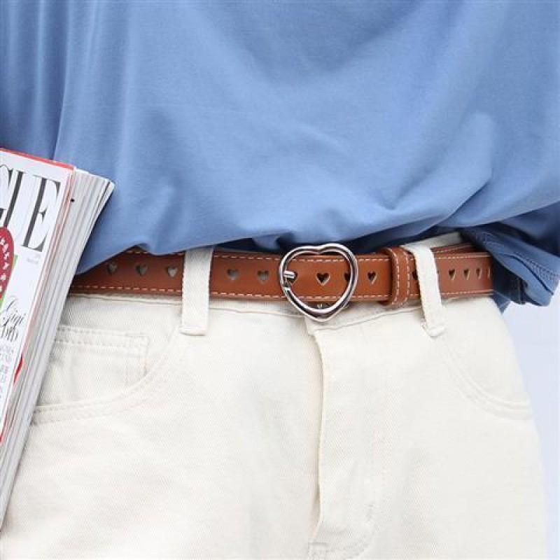 Elegant Minimalist Women's Pu Leather Belt Stylish Round Buckle Adjustable Fashion