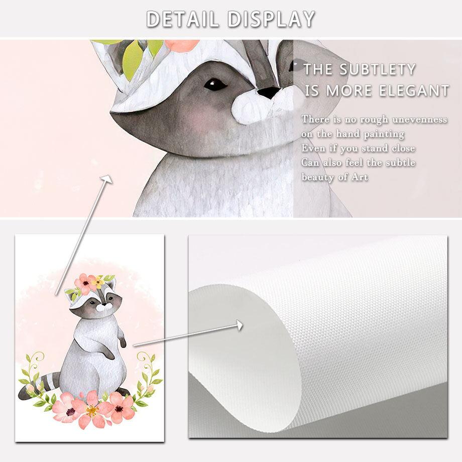 Forest Animals Owl Fox Rabbit Deer Nursery Nordic Posters And Prints Wall Art Canvas Painting Girl Pictures Baby Kids Room Decor