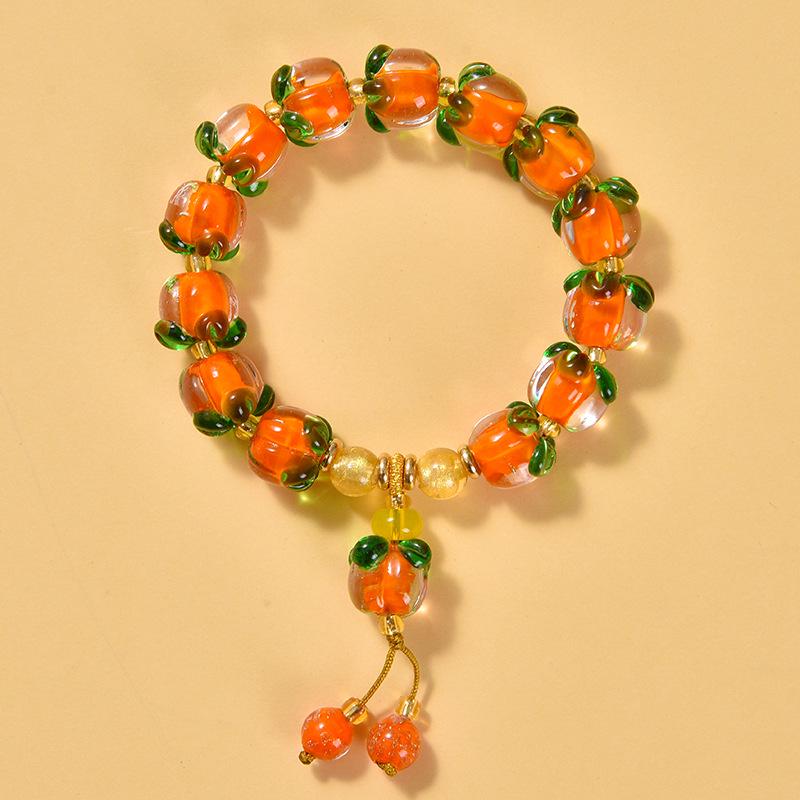 

Браслет из бусин из муранского стекла с хурмой и руи: Женские украшения ручной работы на удачу, популярный туристический сувенир