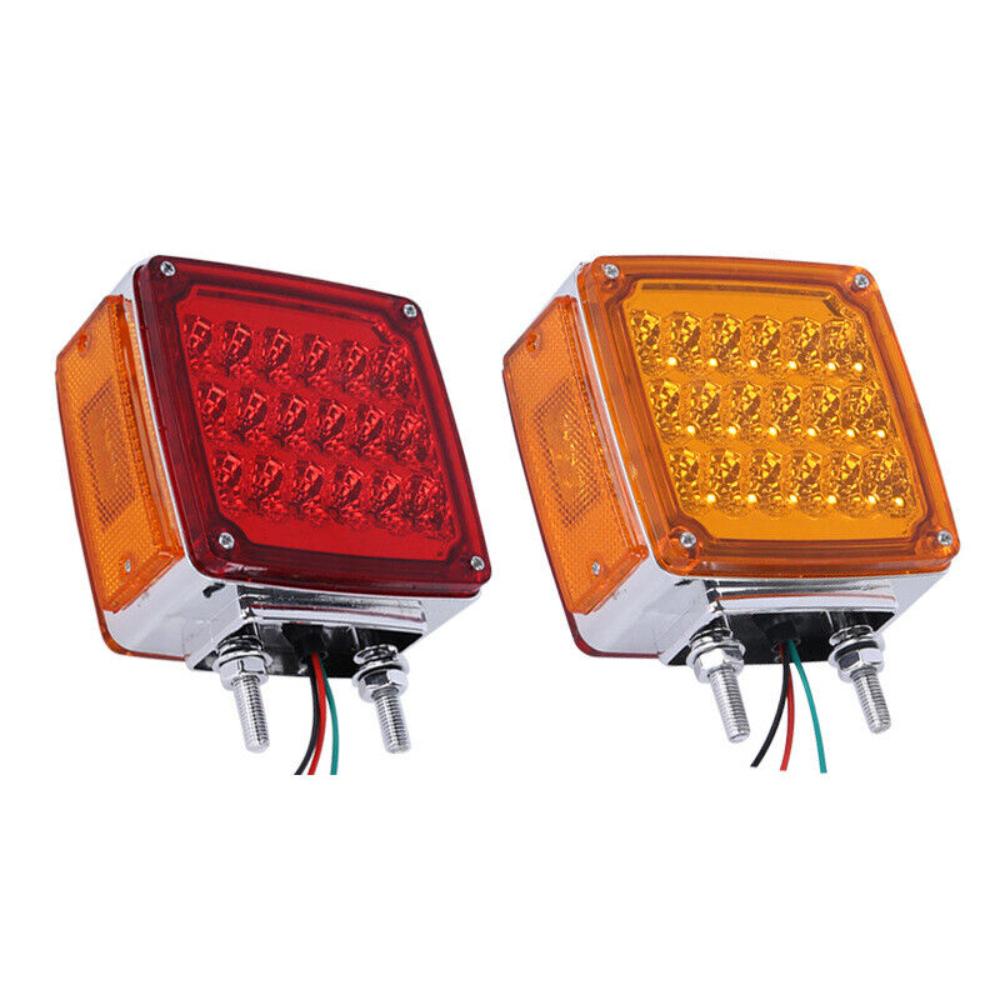 

2PCS Truck Pedestal Fender Stop Turn Signal Lights Truck Marker Lights 39LED Car Lorry Van Caravan Double Face Tail Lights