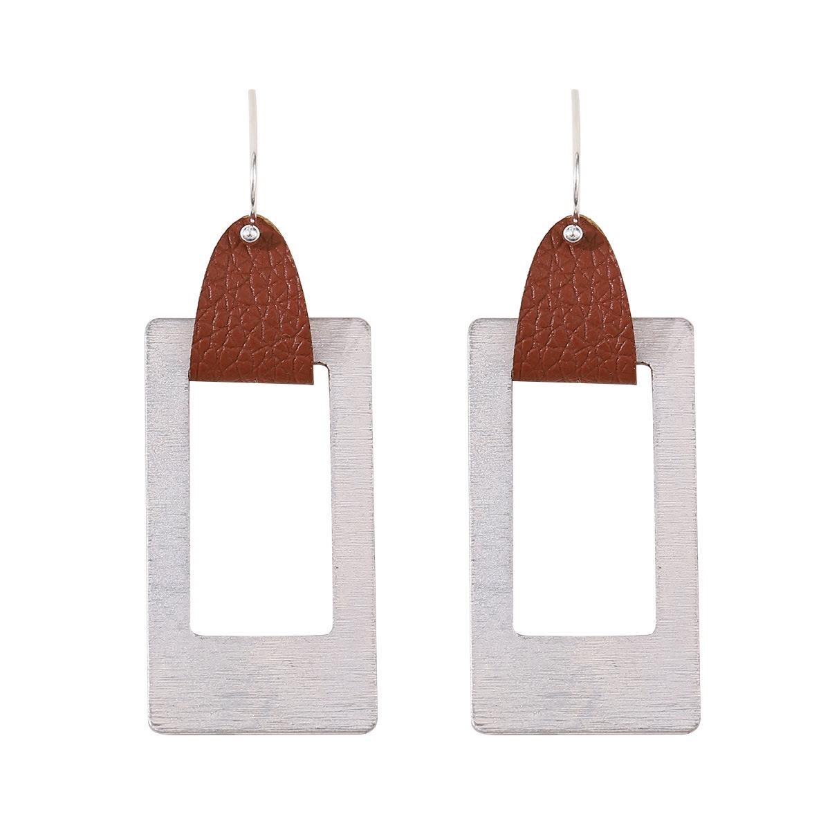 

Богемные песочно-серебристые кожаные серьги-кольца - Ручная работа, минималистичный стиль, универсальные украшения для ушей