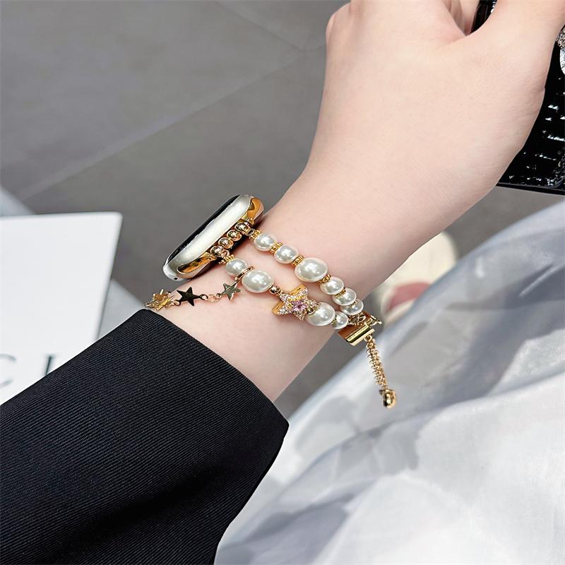 Metal Strap For Huawei Watch Fit 3 Correas Pearl Broken Silver Bracelet For Huawei Fit 4 Fit 2 Straps Star Chain Women Wristband