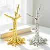 Gold/Sliver Tree Shape Crystal Ball Stand Electroplating Desktop Ornament for Home
