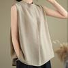 Large Size Texture Half High Neck Sleeveless T-shirt for Women In Women's Summer Loose and Slim Vest for Women