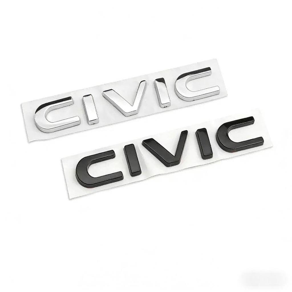 ABS Car Rear Trunk Letters 3D Emblem Tail Badge Sticker for Honda CIVIC Logo Decals Auto Stickers Styling Decoration EW8