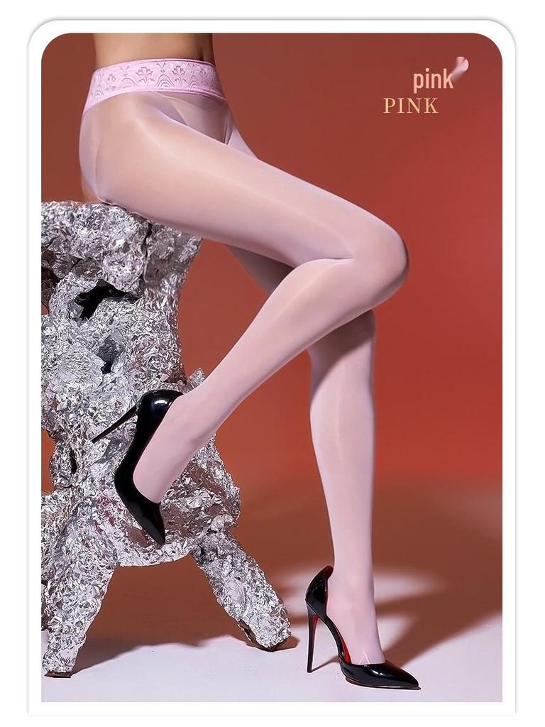 360 Glossy Low-Waist Seamless Leggings: 912-Needle Lace, Open Crotch, Women's Anti-Hook Stockings with Horse Oil Finish.