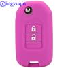 Jingyuqin Étui Télécommande Clé de Voiture silicone Pour Honda FIT XRV VEZEL CITY JAZZ CIVIC HRV 2/3 Boutons Étui Clé Pliante Fob Upgrad