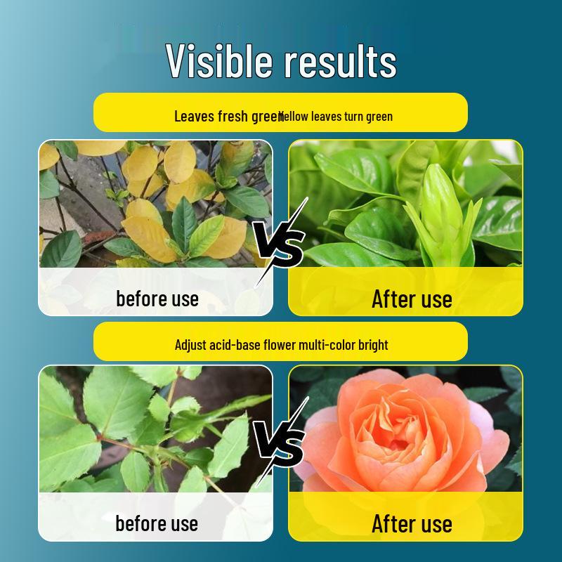Ferrous Sulfate Fertilizer for Acid-Loving Plants: Gardenia, Camellia, Azalea, Osmanthus - Water-Soluble, Anti-Yellow Leaves.