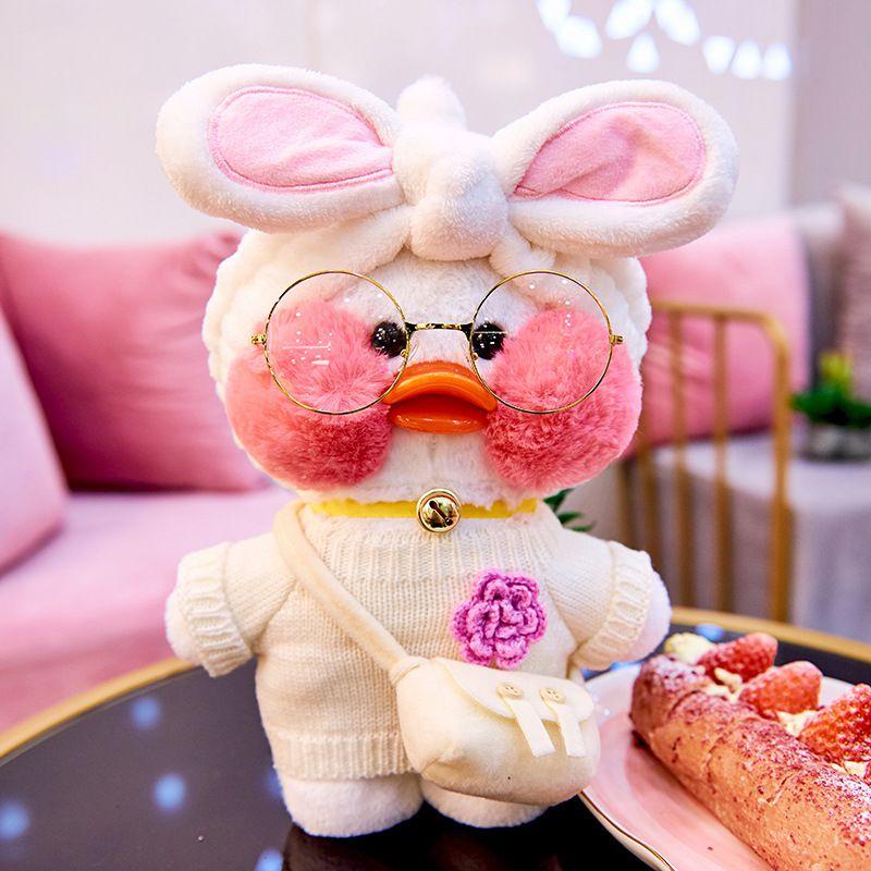 Adorable 30cm Lalafanfan Cafe Mimi Yellow Duck Costume Plush Toy For Home Decor