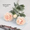 Peony Lotus Flower Flocking Bouquet: 3-Head Artificial Floral Arrangement for Living Room & Dining Table Decor.