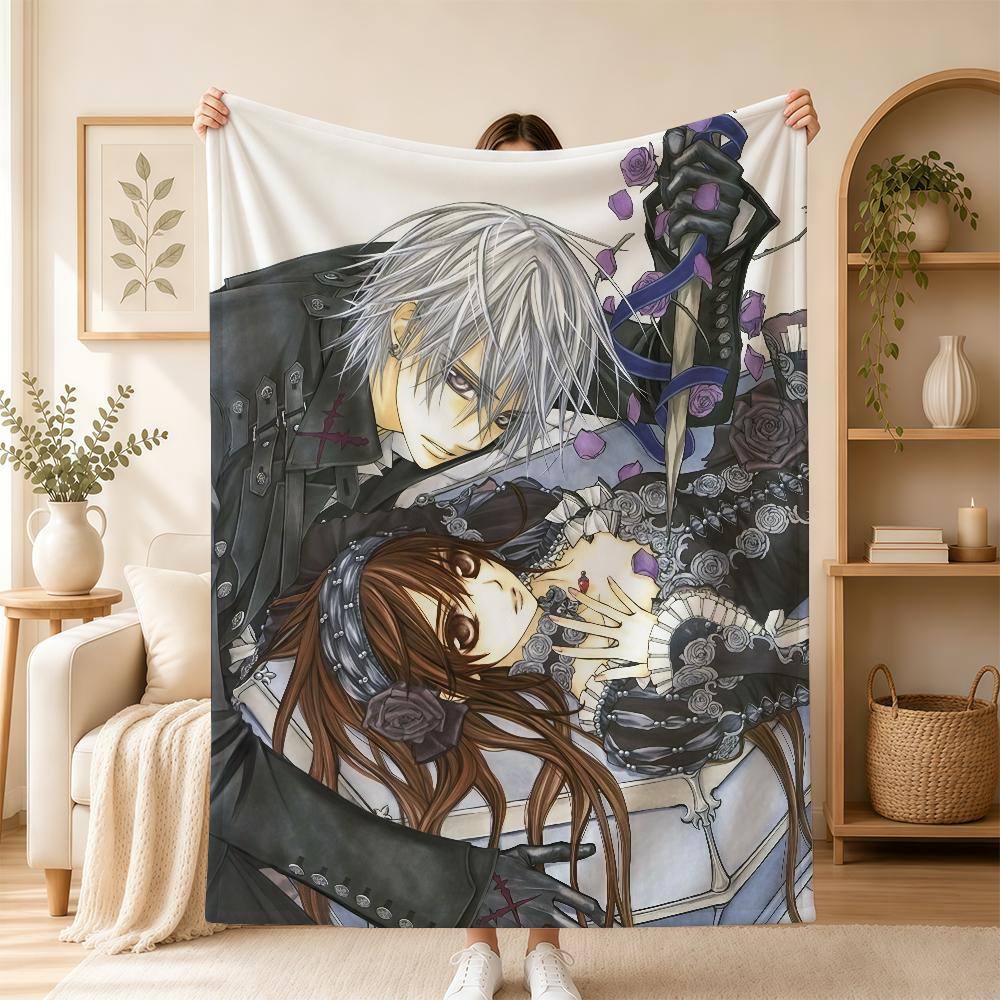 Anime Vampire Knight Blanket For Soft Warm Knee For Bedroom Living Room Bed Sofa Camping Picnic Office Gift