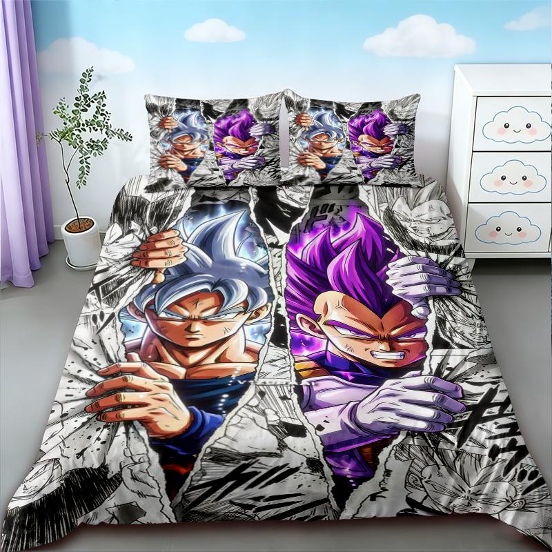 Set copripiumino anime Dragon Ball Set biancheria da letto cartone animato Goku coperta per bambini dimensioni Queen King per camera da letto decorazione della casa