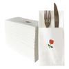 Disposable Linen-Feel Dinner 50Pcs Printed Prefolded Cloth-Napkins With Built-In Flatware Pocket, Paper-Like Napkin Set