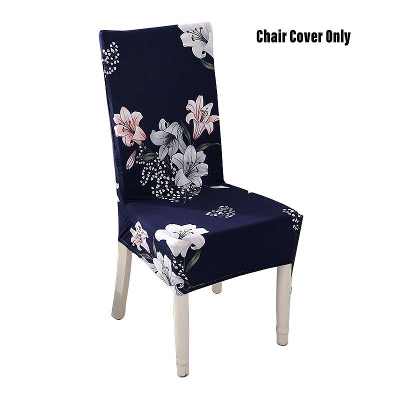 Abnehmbare Stuhlhussen mit Blumenmuster für Esszimmer, Stretch-Sitzbezüge, staubdicht, skandinavischer Stil, ideal für Hochzeiten