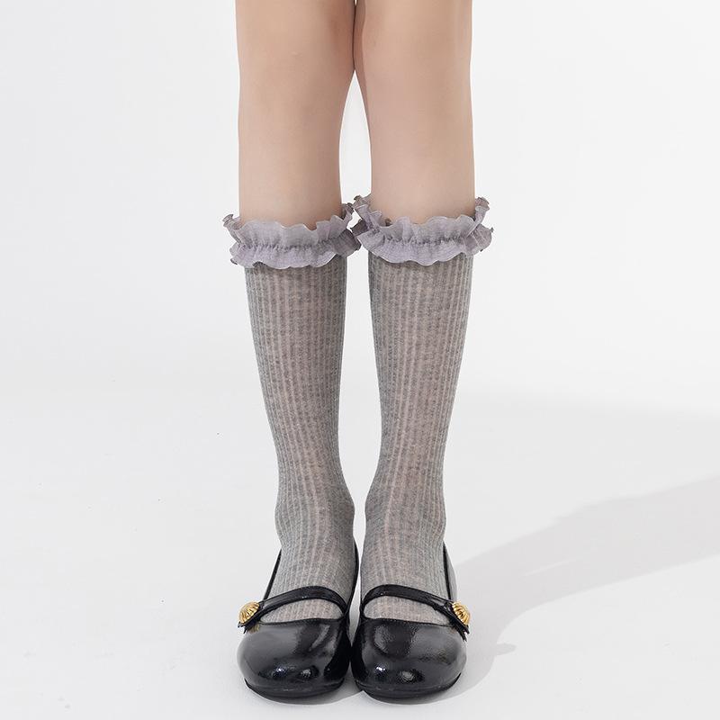 

Женские весенне-летние тонкие кружевные бесшовные носки-пинетки 1 pair серый