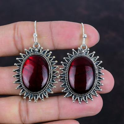 Red Fire Labradorite Earring Original Gemstone Earrings 925 Sterling Silver Earring Handmade Earring Beautiful Silver Jewelry Gifts For Wife