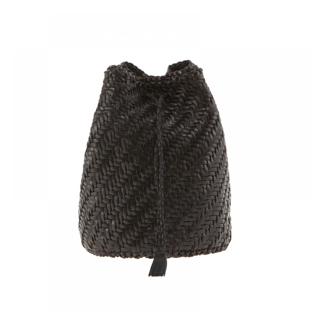 Dragon Diffusion 8838 Black Pom Pom Double Jump Shoulder Bag