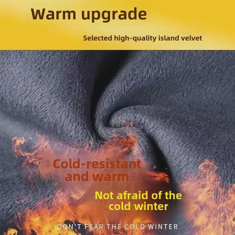 Men's High-End Retro Straight Jeans - Elastic, Thickened, Plus Velvet, Casual Long Pants for Autumn and Winter