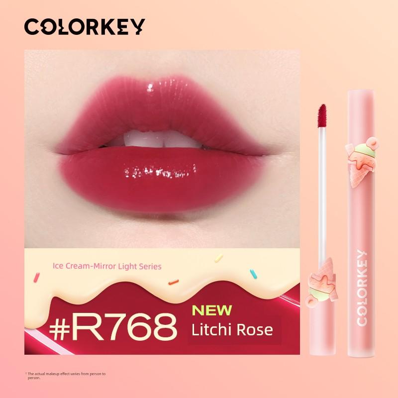 Colorkey Kelaqi Lip Lacquer Women's Velvet Matte Finish Milk Tea Color 730 Lipstick Nude Color Series Ice Cream 723