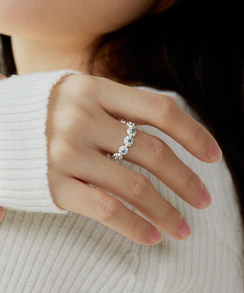 Silvertag Brf-26Ss2 Aquamarine Ether Silver Ring