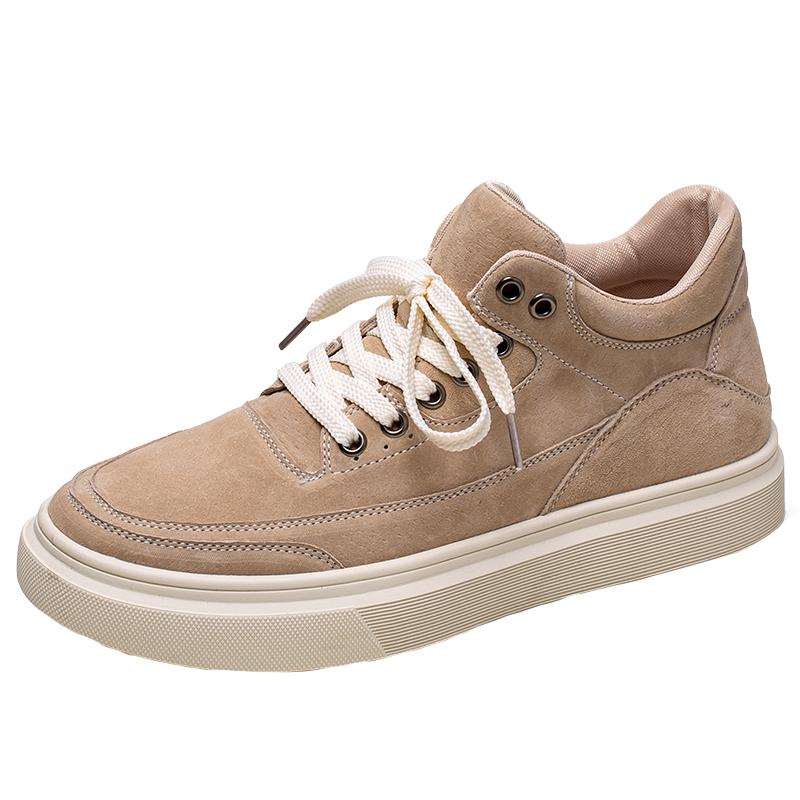 Italian Brand Fashionable Brown Thick Soled Sports Shoes Wear-resistant Non Slip Men's Casual Shoes Men's High Top Shoes
