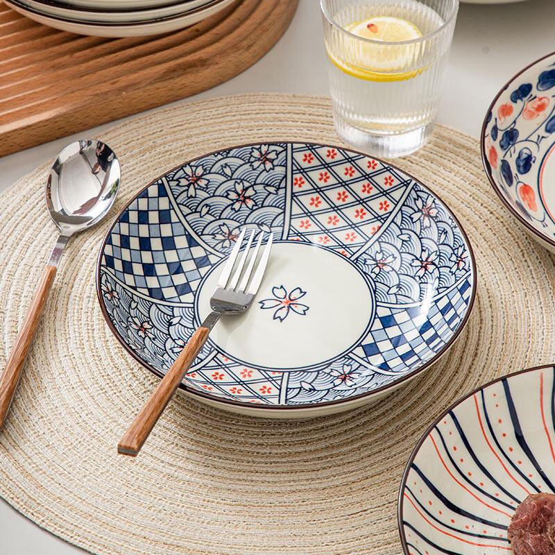 Diruian Japanese Microwaveable Ceramic Dinner Plate