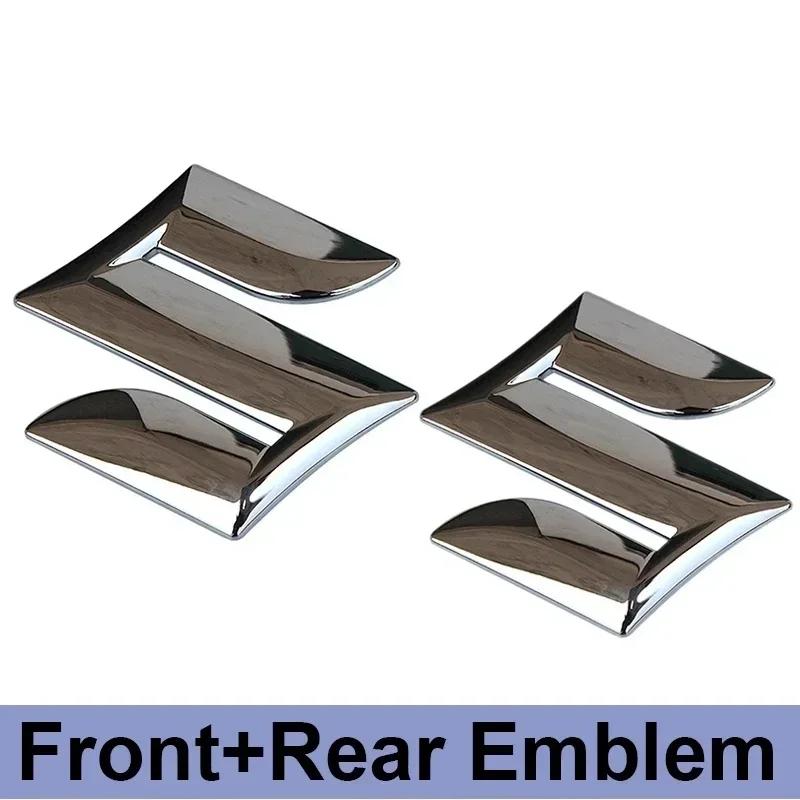Conjunto de Emblema de Grade Frontal e Adesivo de Emblema de Porta-malas Traseiro em ABS para Suzuki S-Cross, Vitara, Swift, SX4, Alivio - Acessórios de Logo para Carro