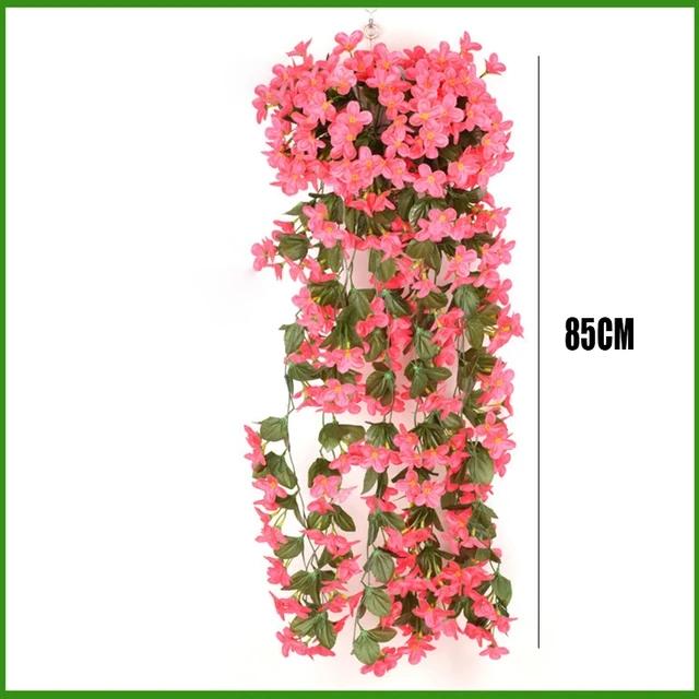 Violet Artificial Flowers Party Decor Valentine's Day Wedding Wall Hanging Flower Fake Plants Garden Decor Fake Flowers Outdoor