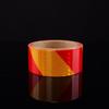 Yellow-Black-Red Reflective Safety Tape: Anti-Collision Diagonal Floor Marker with Adhesive Backing