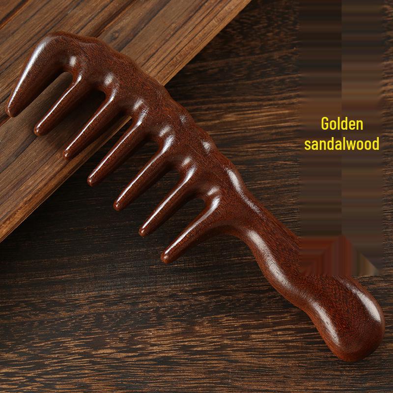 

Сандаловая антистатическая деревянная расческа для длинных женских волос - Утолщенная, из цельного дерева, против выпадения волос, массаж меридианов.