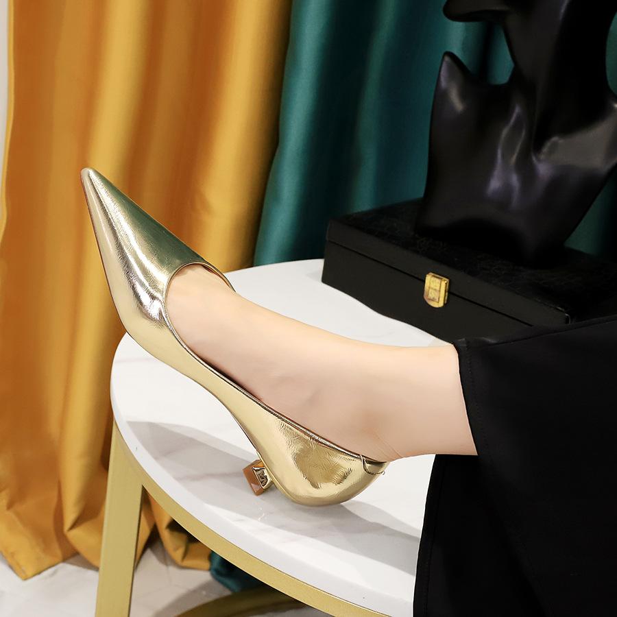 Fashion Mid-Heels 3.5cm Women's Shoes Slim Heels Shallow Mouth Ladies Pumps Ladies Single Stiletto Sexy Banquet Shoes Zapatos De Mujer