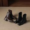 Krazing Pot Microfiber Winter Square Toe Modern Size 33 Boots Size 43 Zipper Fashion Ankle Boots